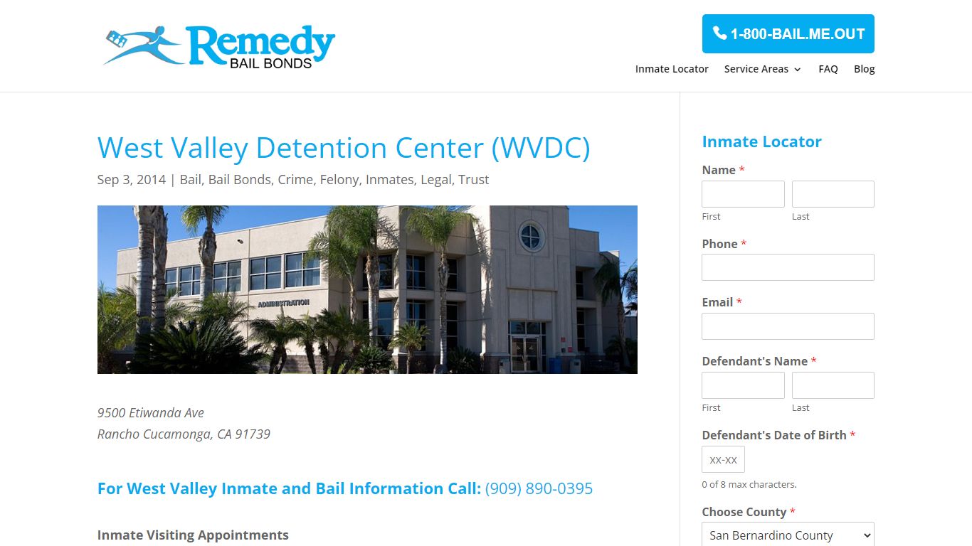 West Valley Detention Center (WVDC) // Inmate Locator - Remedy Bail